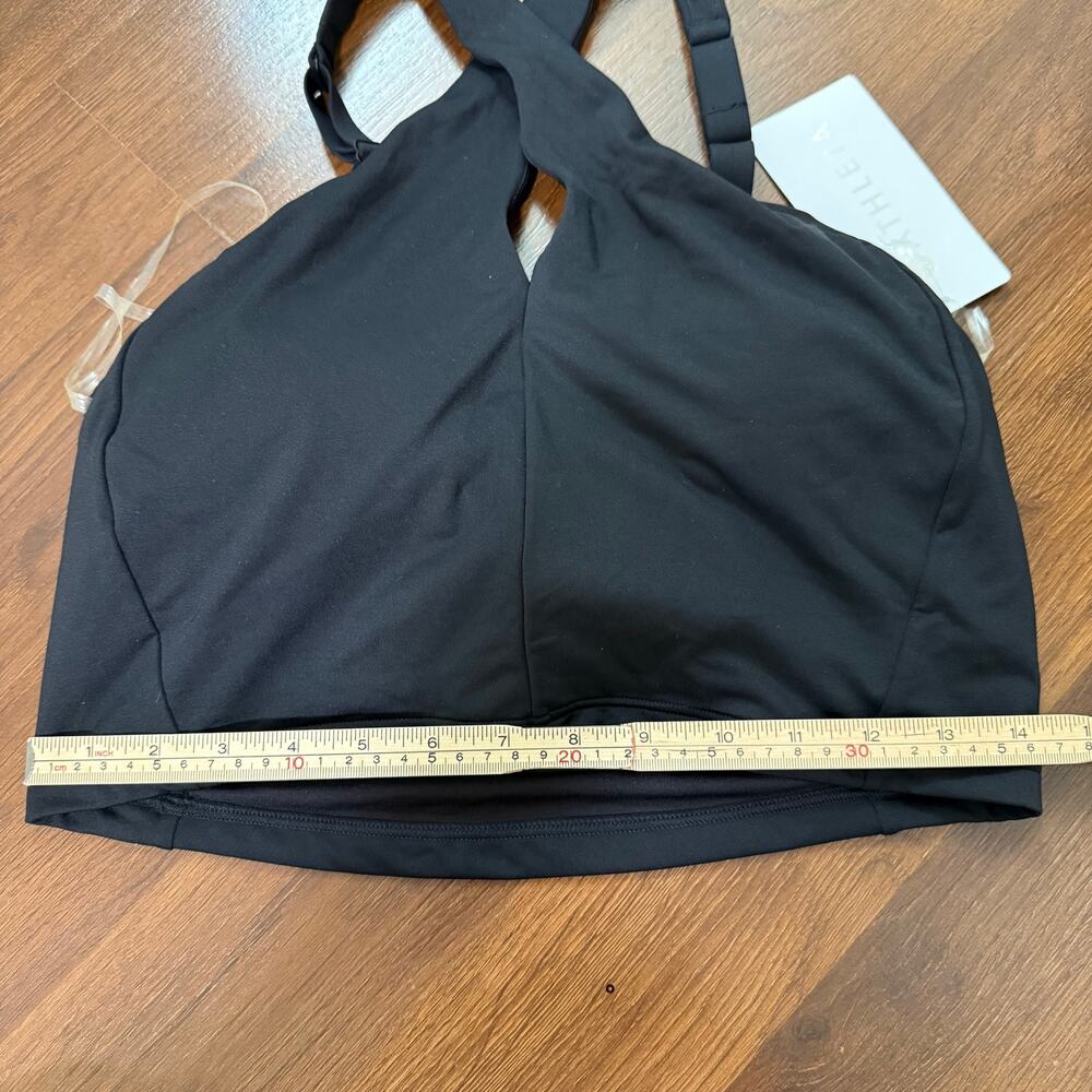 Athleta NWT Crossed Bikini Top Black Sz L Casual Swim Resort Vacation - Picture 3 of 6
